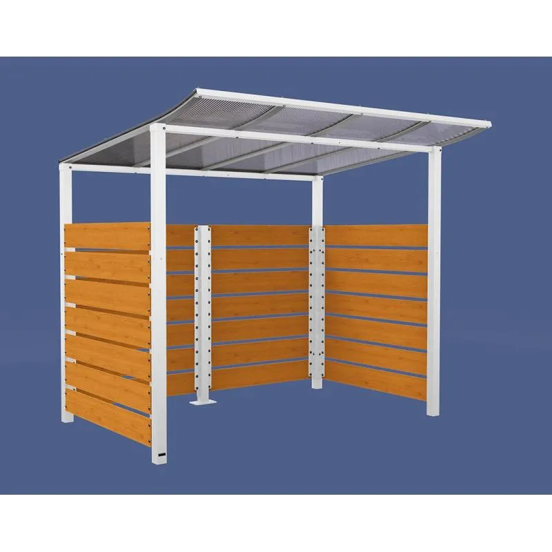 Abri 2 roues en stratifié chêne et blanc