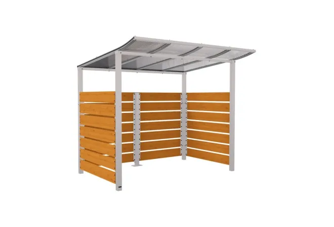 Abri vélo sécurisé chêne clair gris