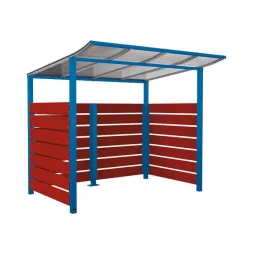 Abri 2 roues acajou bleu