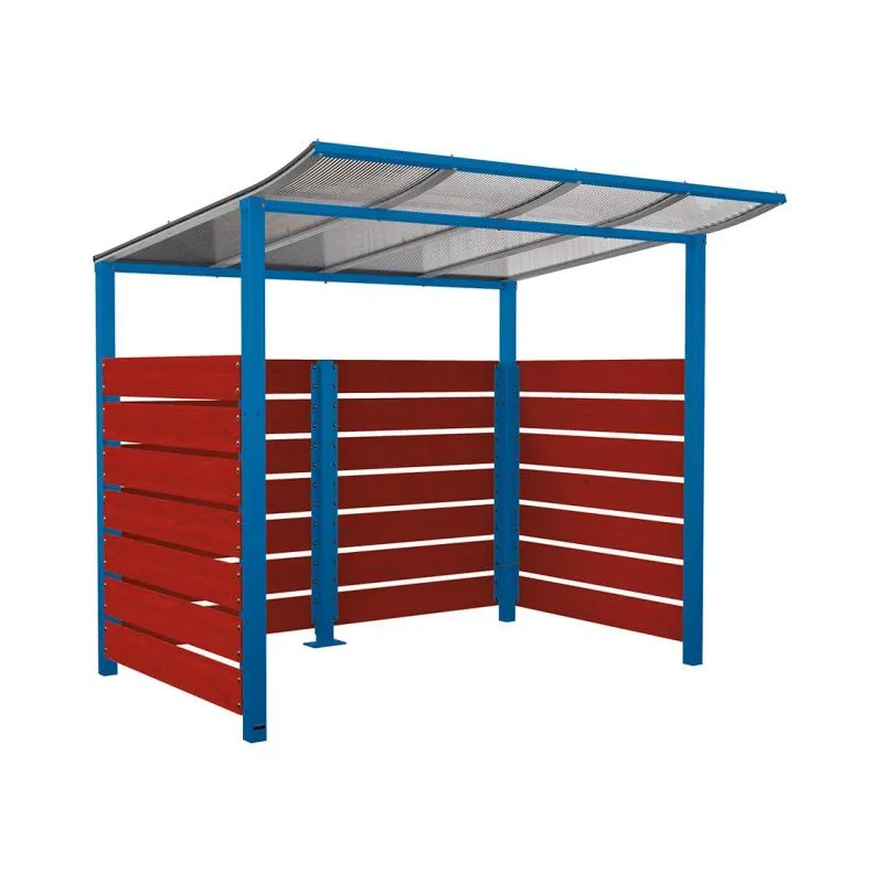 Abri 2 roues acajou bleu