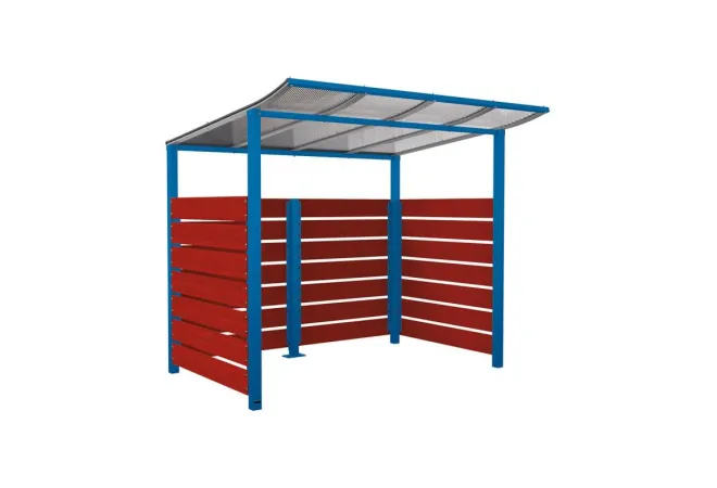 Abri 2 roues acajou bleu