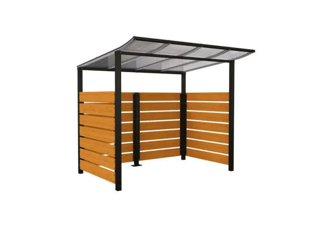 Abri à vélos chêne clair noir