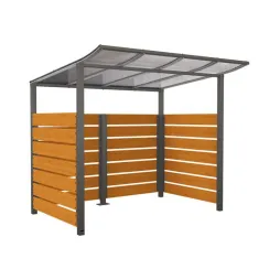 Abri vélo stratifié compact chêne clair gris Procity