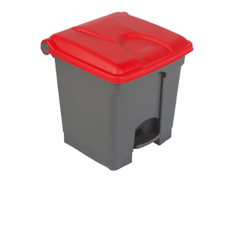 Poubelle de tri intérieur corps gris/couvercle rouge