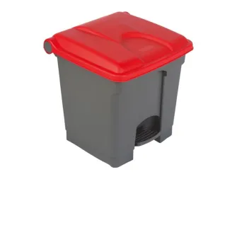 Poubelle de tri intérieur corps gris/couvercle rouge