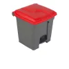 Poubelle de tri intérieur corps gris/couvercle rouge