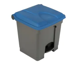 Poubelle de tri intérieur grise et couvercle bleu