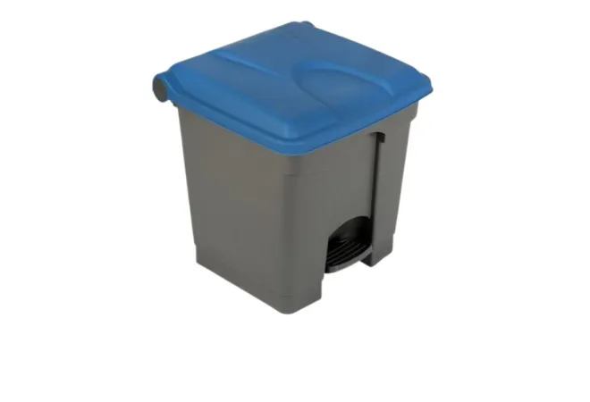 Poubelle de tri intérieur grise et couvercle bleu