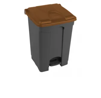 Poubelle tri bureau 45 L gris/marron