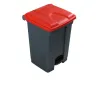 Poubelle intérieur tri sélectif 45 L gris/rouge