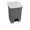 Poubelle à pédale de 45L grise et blanche