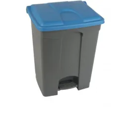 Poubelle intérieur tri sélectif 70 L grise couvercle bleu