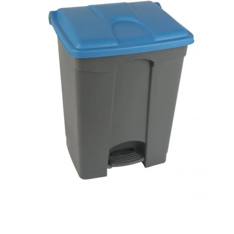 Poubelle intérieur tri sélectif 70 L grise couvercle bleu