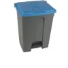 Poubelle intérieur tri sélectif 70 L grise couvercle bleu