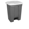 Poubelle intérieure de tri contenance 70 L grise couvercle blanc