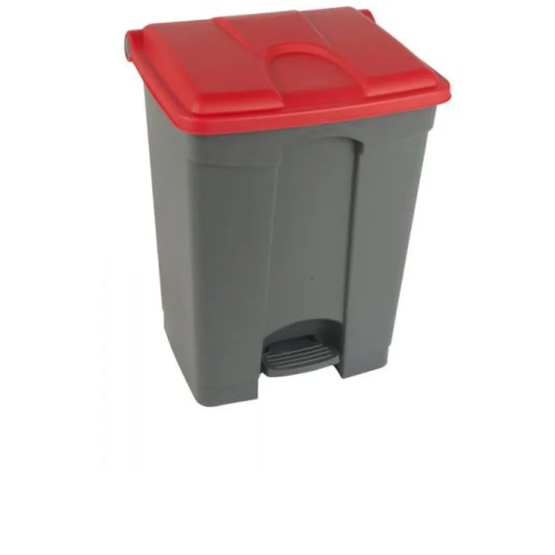 Poubelle de tri bureau grise et rouge de 70 litres