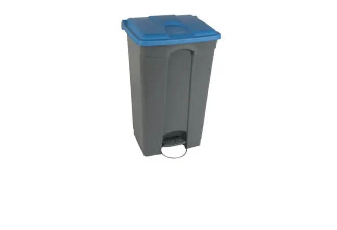 Collecteur à pédale de tri sélectif 90 L gris/bleu
