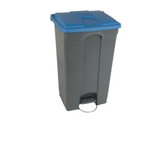 Collecteur à pédale de tri sélectif 90 L gris/bleu
