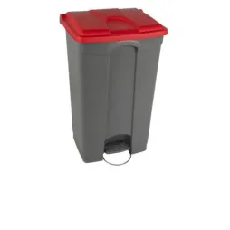 Poubelle de tri intérieur de 90 L corps gris et couvercle rouge