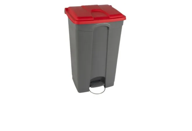 Poubelle de tri intérieur de 90 L corps gris et couvercle rouge