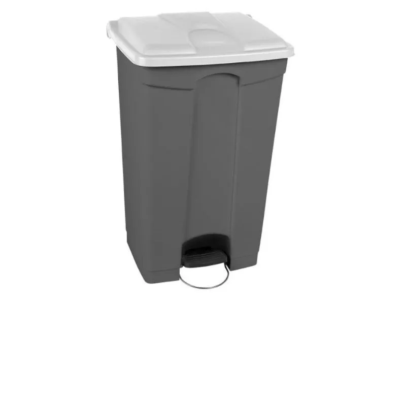 Poubelle collectivité de tri intérieur de 90 litres grise couvercle blanc