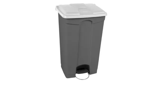 Poubelle collectivité de tri intérieur de 90 litres grise couvercle blanc