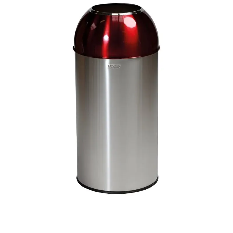 Poubelle de tri intérieur en inox brossé/rouge
