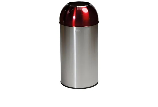Poubelle de tri intérieur en inox brossé/rouge