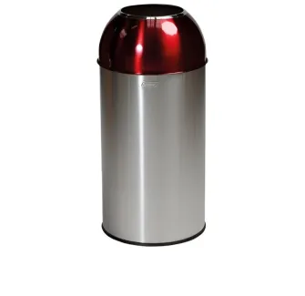Poubelle de tri intérieur en inox brossé/rouge