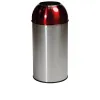Poubelle de tri intérieur en inox brossé/rouge