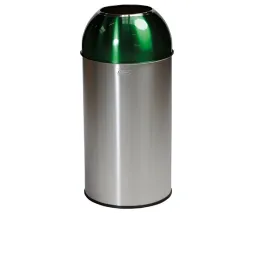 Collecteur de tri intérieur de 40 L Inox brossé/vert