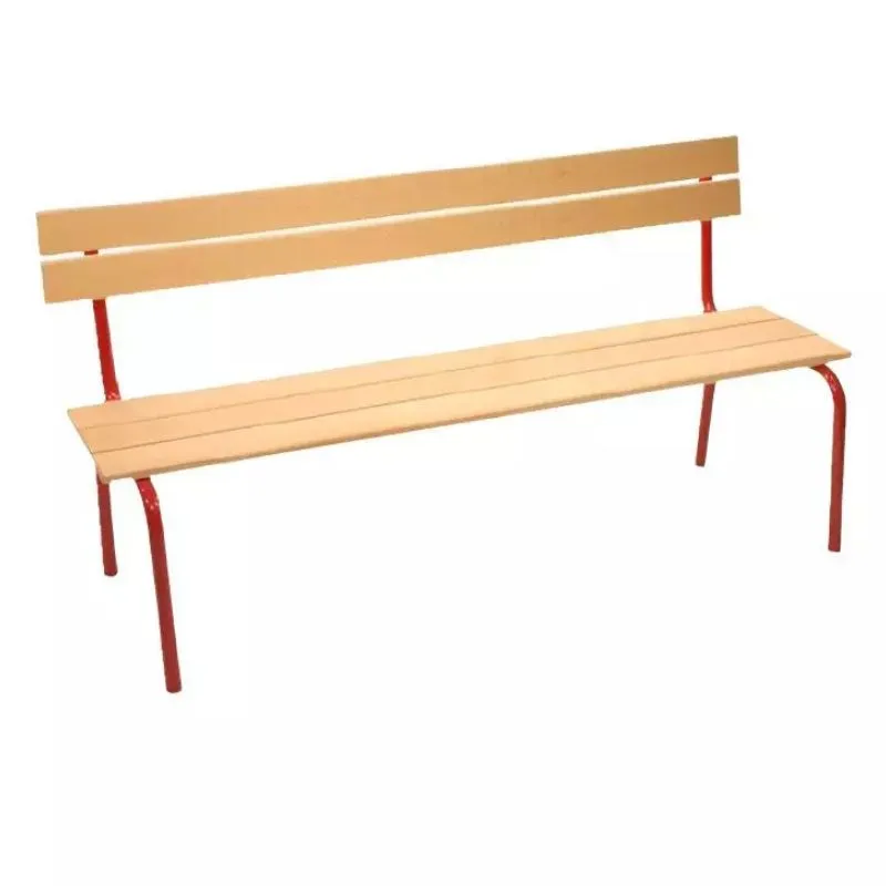 Banc scolaire avec dossier piètement rouge