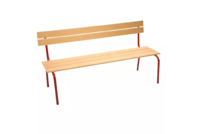 Banc scolaire avec dossier piètement rouge