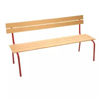 Banc scolaire avec dossier piètement rouge