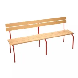 Banc en bois avec dossier pour écoles