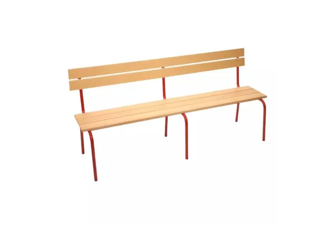 Banc en bois avec dossier pour écoles