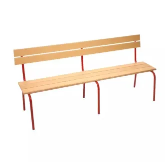 Banc en bois avec dossier pour écoles