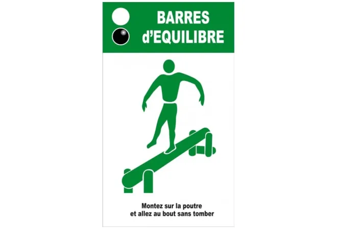 Barre d'équilibre panneau explicatif