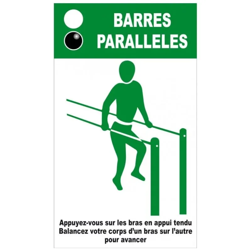 Panneau instructions barres parallèles