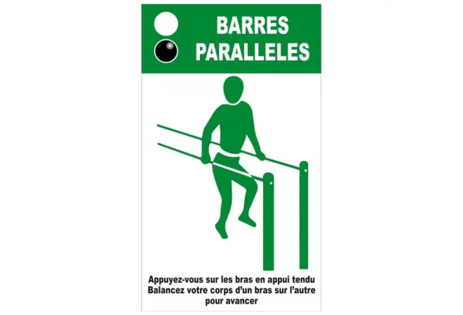 Panneau instructions barres parallèles