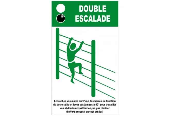 Panneau parcours de santé pour double escalade