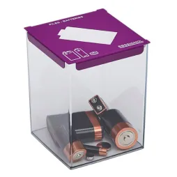 Collecteur de piles 2 L transparent et violet Collecteur de piles 2 L transparent et violet