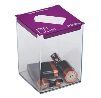 Collecteur de piles 2 L transparent et violet