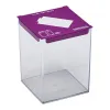 Bac de recyclage de piles cube 2 L transparent avec dessus violet Bac de recyclage de piles cube 2 L transparent avec dessus violet