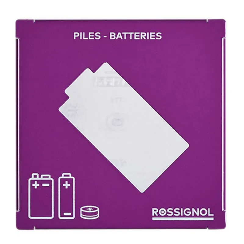 Bac de recyclage pour pile de 2 L face de dessus violet Bac de recyclage pour pile de 2 L face de dessus violet