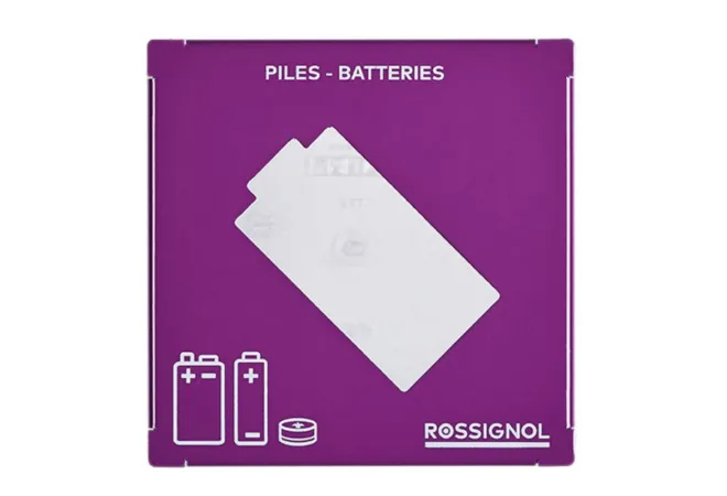 Bac de recyclage pour pile de 2 L face de dessus violet Bac de recyclage pour pile de 2 L face de dessus violet