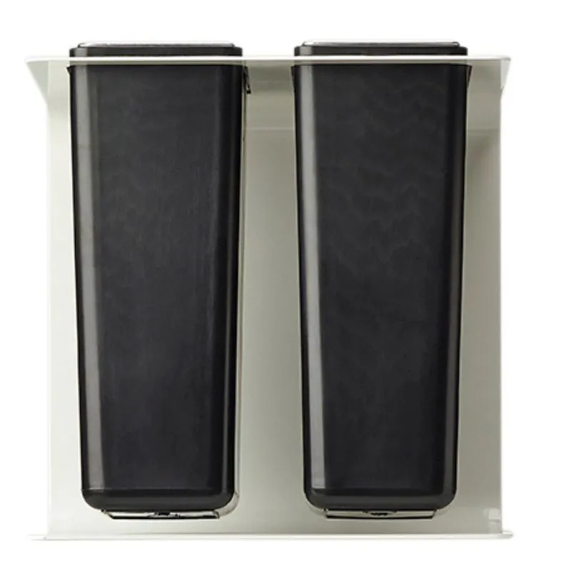 Vue arrière de poubelle intérieure de tri 2 X 8 L