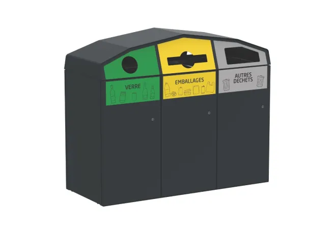 Poubelle tri sélectif 3 bacs