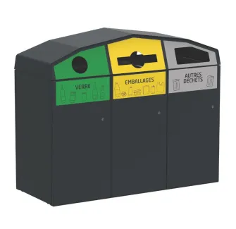 Poubelle tri sélectif 3 bacs