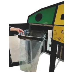 Poubelle de tri extérieur avec façade transparente